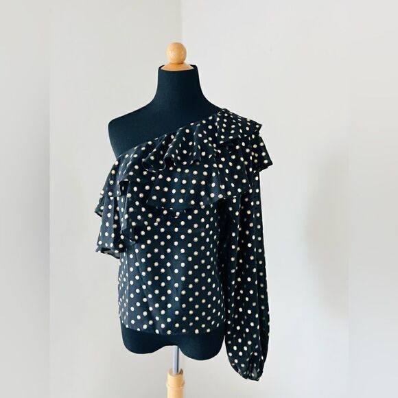 Yumi Kim Sparks Fly One Shoulder Top in Hot Spot Gold Polka Dot - Picture 8 of 16